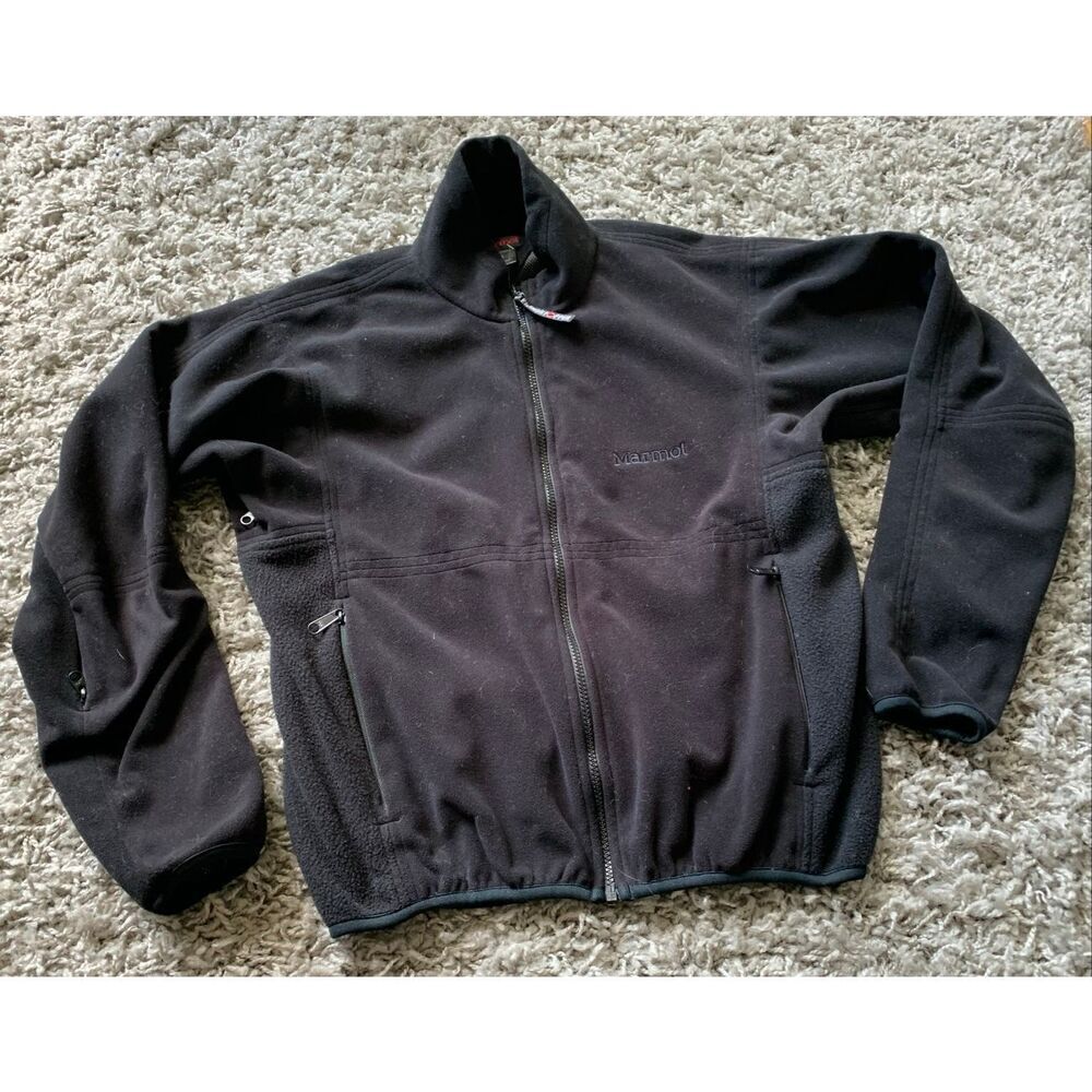 Marmot Black Windstopper Full Zip Gorpcore Fleece Jacket Coat men’s M